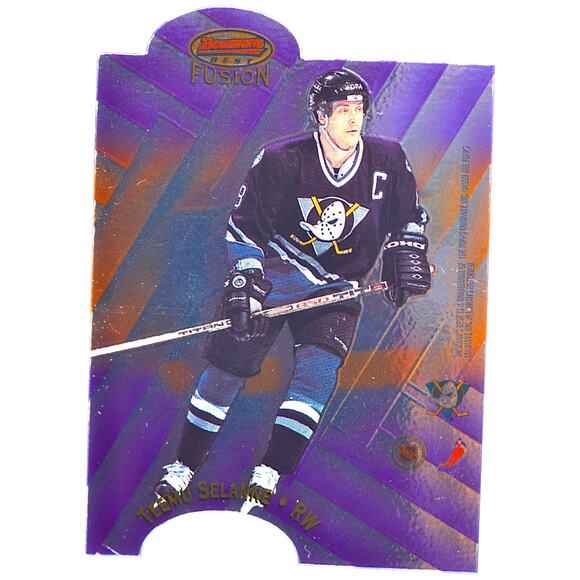 1998 Bowman's Best Mirror Image Fusion #F4 Teemu Selanne Fred Lindquist PSA 8 - Picture 4 of 8